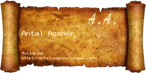 Antal Agenór névjegykártya